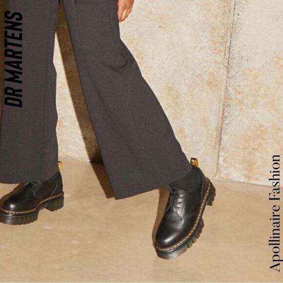 DR MARTENS AUDRICK NAPPA LEATHER PLATFORM SHOES IN BLACK 10 LADIES NWT - Picture 4 of 9
